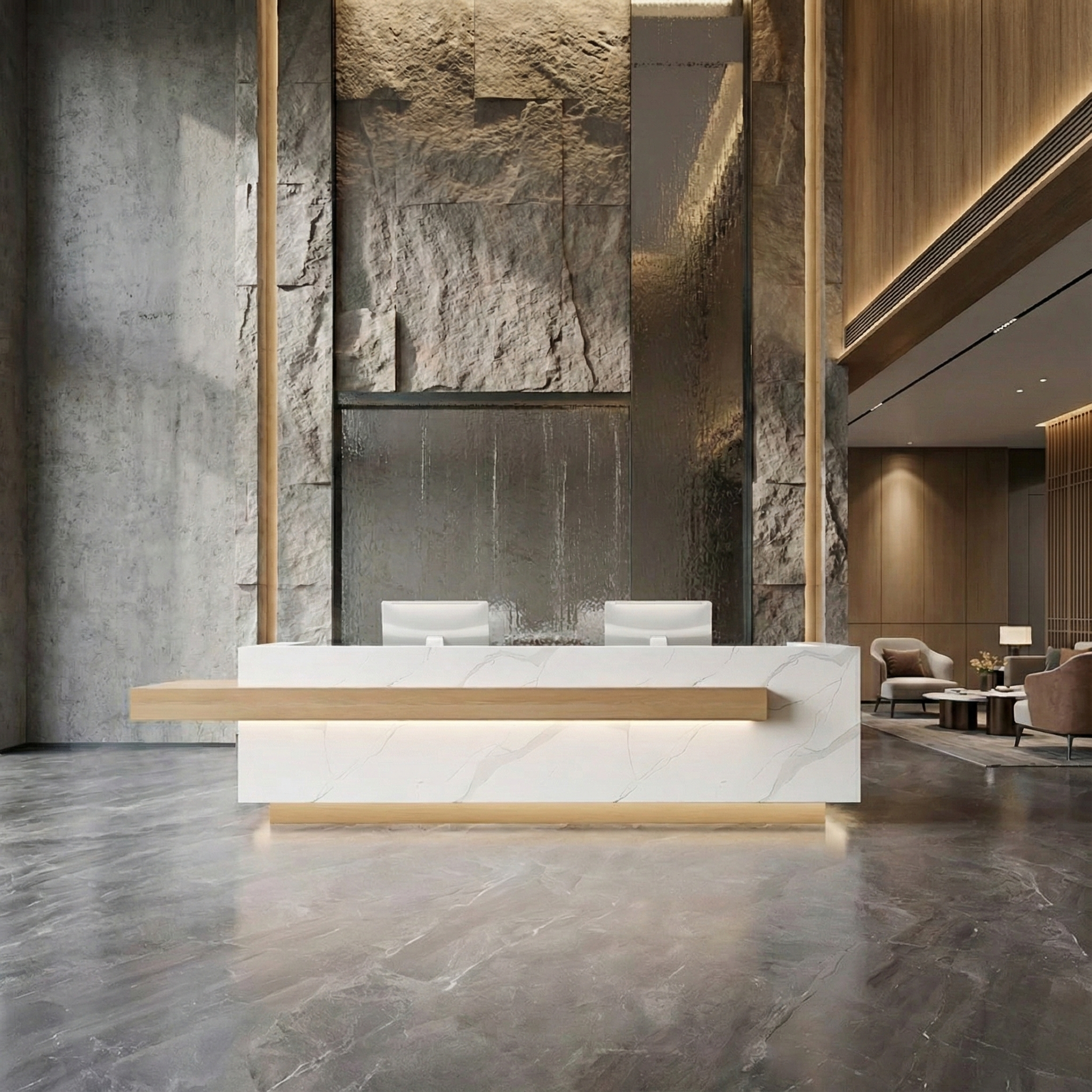 Premium Multi-color Rectangular Multi-Person Front Reception Desk RD-115