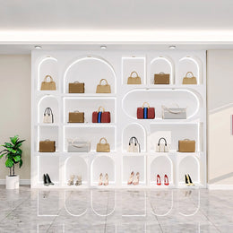 Boutique Beauty Salon Curved Product Showcase Display Cabinets CWG-2028