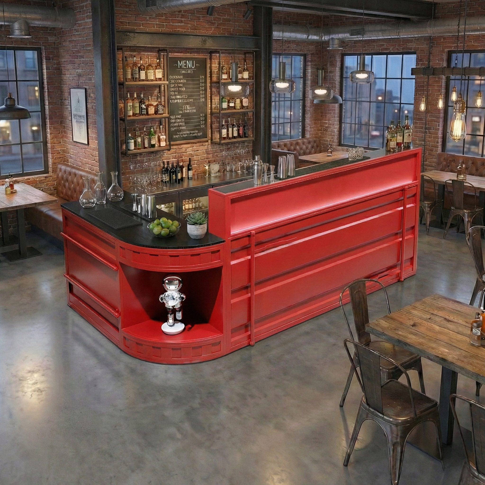 Retro Industrial Style Metal Bar Counter Front Reception Desk RD-182