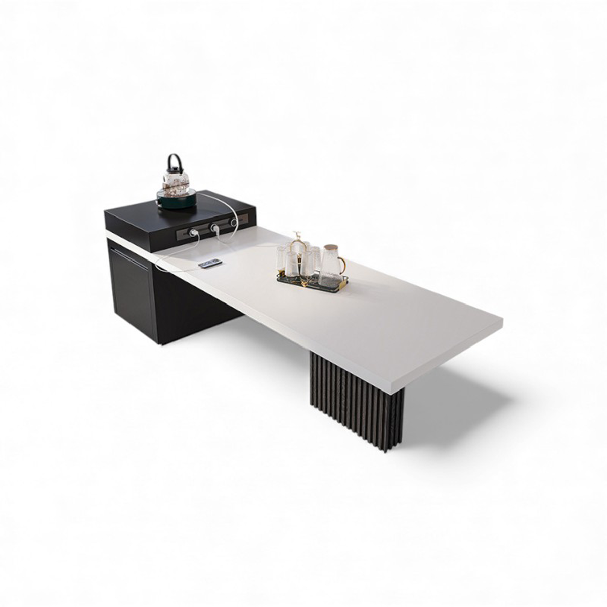 Modern Minimalist Stone-Top Island Table with Sink IT-116