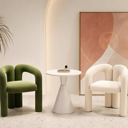 (In Stock) Creative Curved Armchair Living Room Bedroom Backrest Makeup Stool Leisure Chair BSF-2000