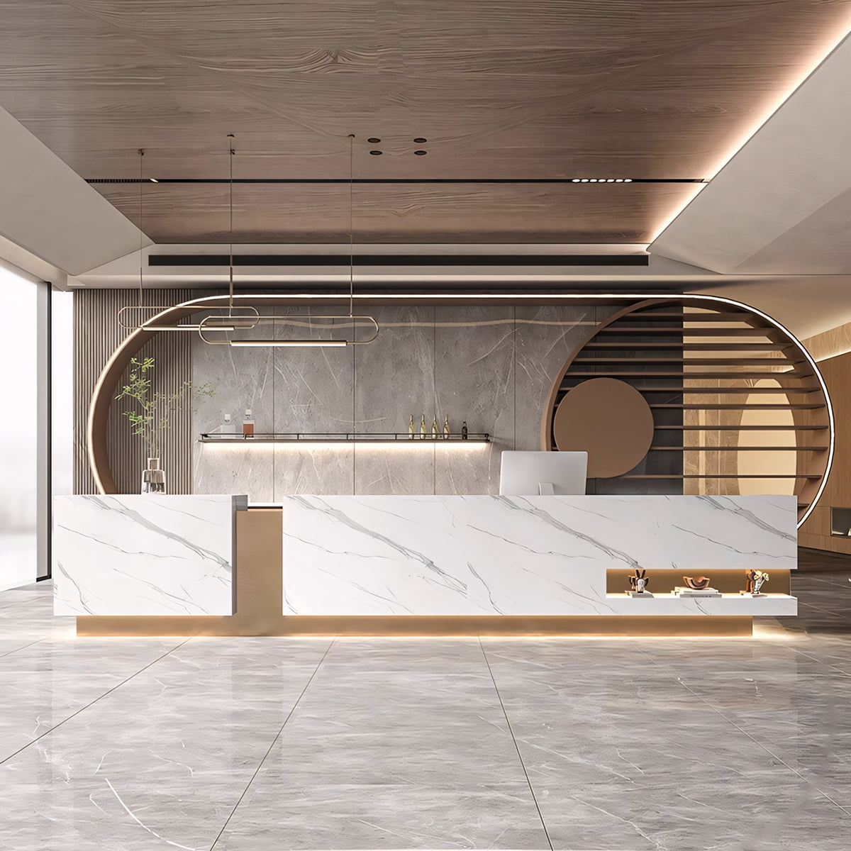 Luxury Rectangle Color-blocking Reception Desk for Company Hotel Beauty Salon RD-116