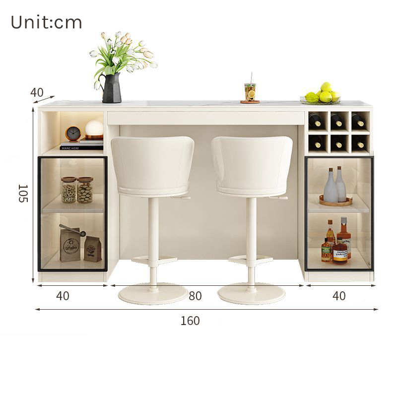 Light Luxury Sintered Stone Console with Wood Divider BC-107