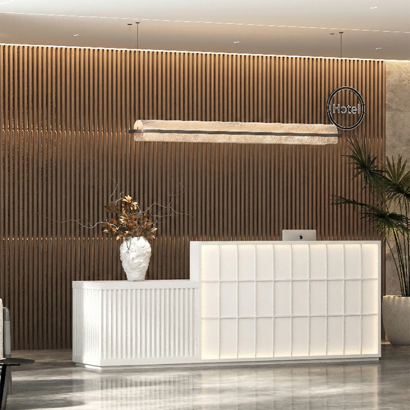 Minimalist Reception Desk with Square Panel Detailing RD-221