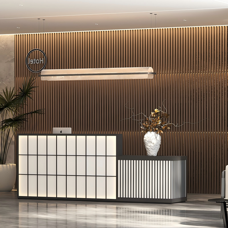 Minimalist Reception Desk with Square Panel Detailing RD-221