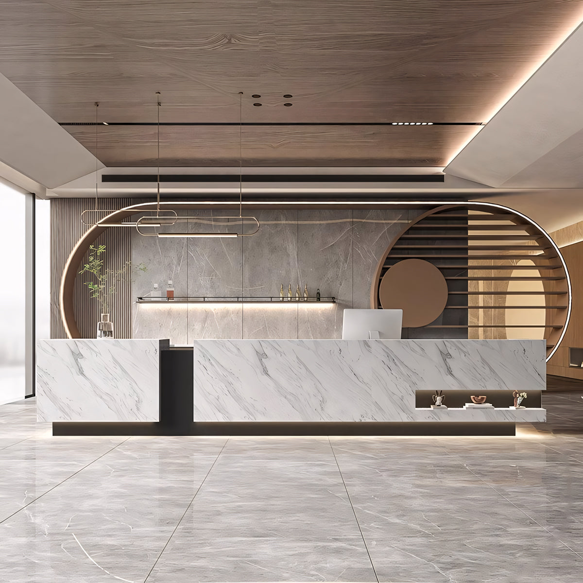 Luxury Rectangle Color-blocking Reception Desk for Company Hotel Beauty Salon RD-116