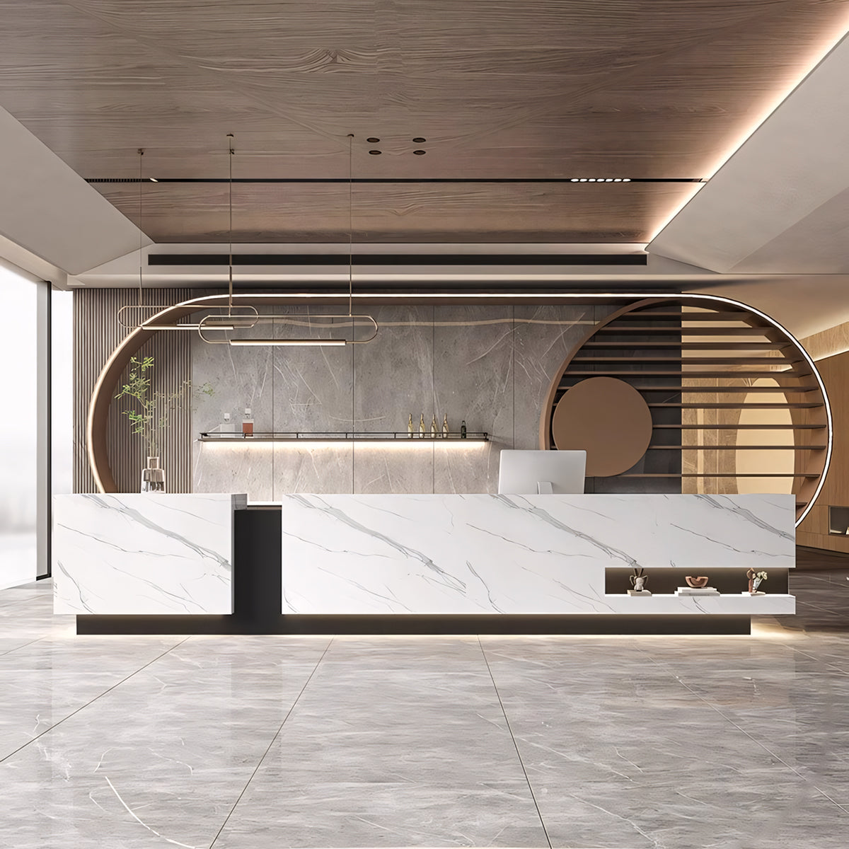 Luxury Rectangle Color-blocking Reception Desk for Company Hotel Beauty Salon RD-116