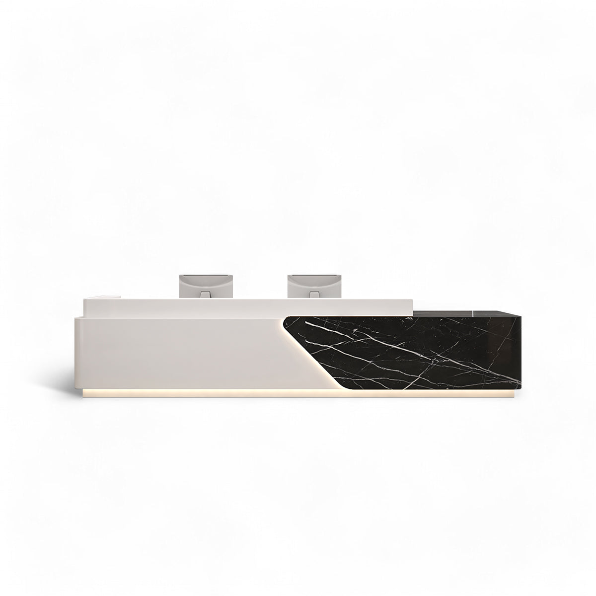 Rectangular Simple Lacquer Imitation Marble Multi-person Reception Desk RD-176