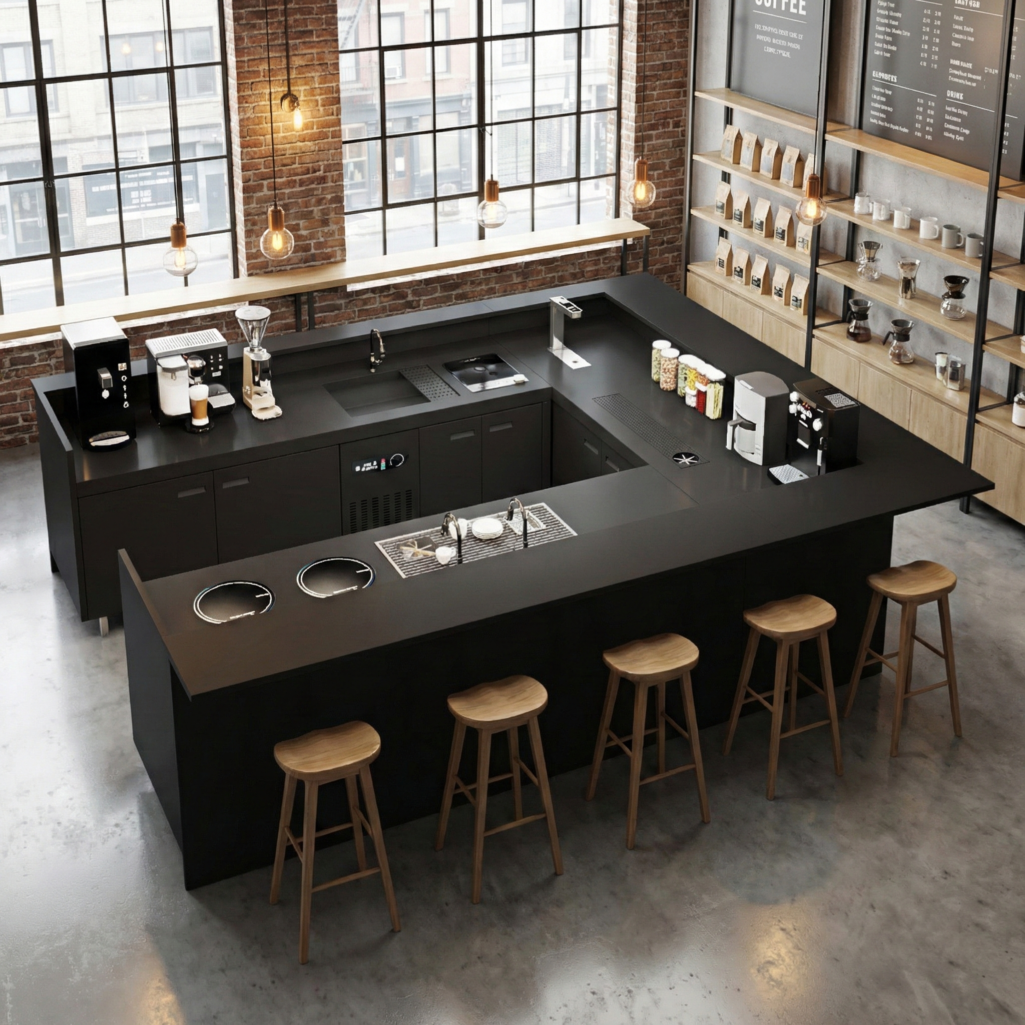 Custom Commercial Stainless Steel Corner Bar and POS Counter BC-101