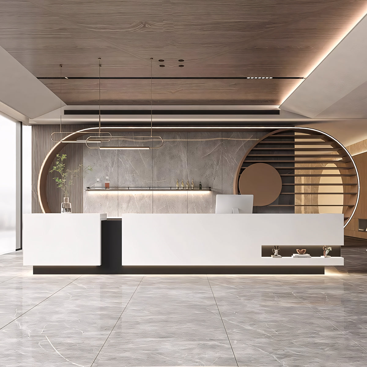 Luxury Rectangle Color-blocking Reception Desk for Company Hotel Beauty Salon RD-116