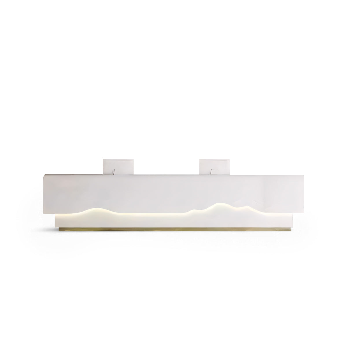 Rectangular Stainless Steel Reception Desk with Wave Shape RD-117