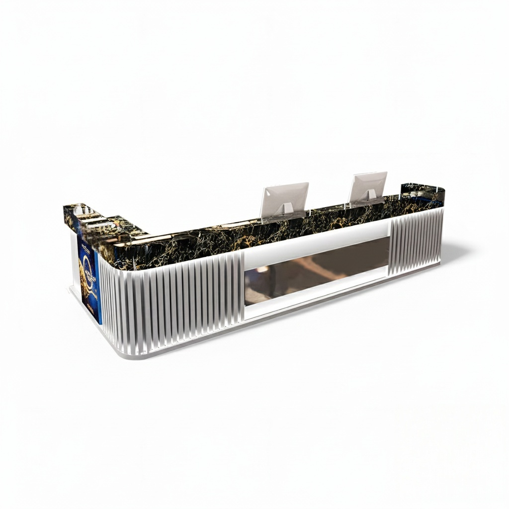 Marble Rock Slab Front Desk Reception Desk Bar Checkout Counter RD-128