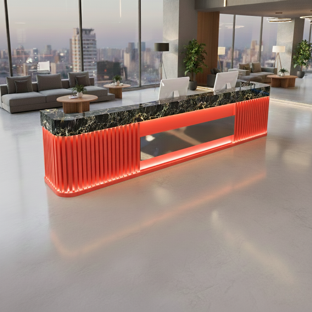 Marble Rock Slab Front Desk Reception Desk Bar Checkout Counter RD-128