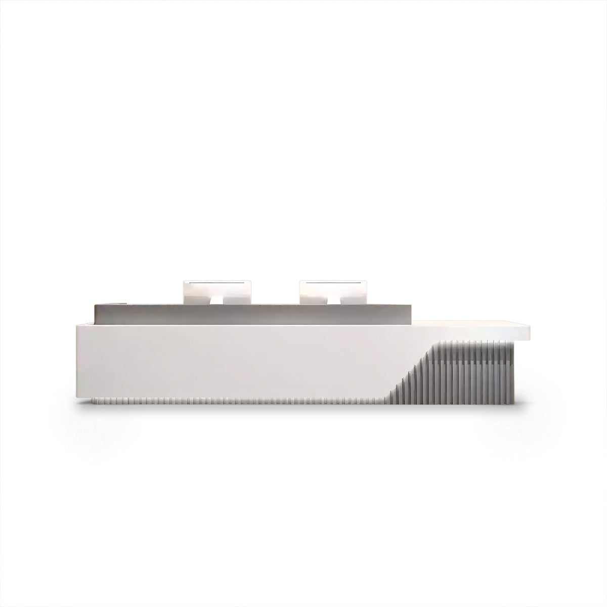 Fully Assembled Minimalist Reception Desk with LED and Storage Cabinet RD-140