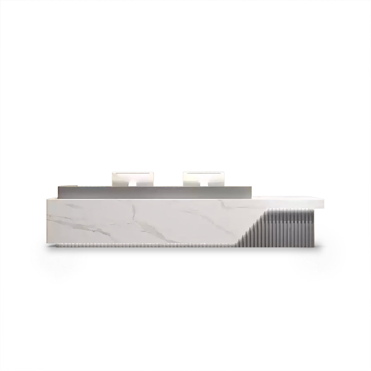 Fully Assembled Minimalist Reception Desk with LED and Storage Cabinet RD-140