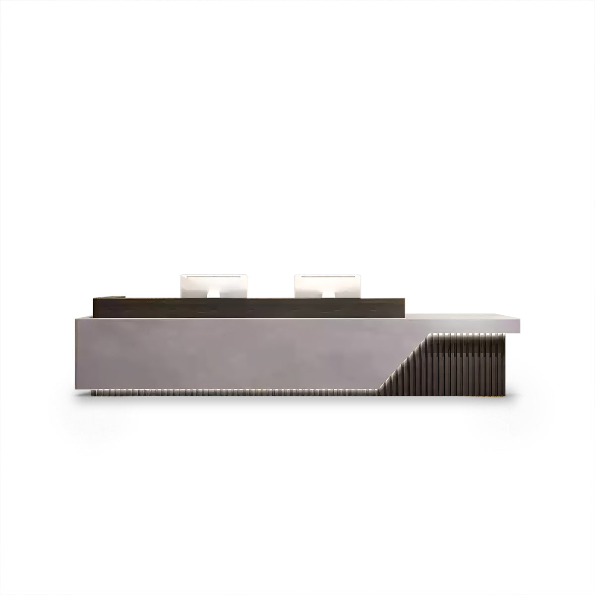 Fully Assembled Minimalist Reception Desk with LED and Storage Cabinet RD-140