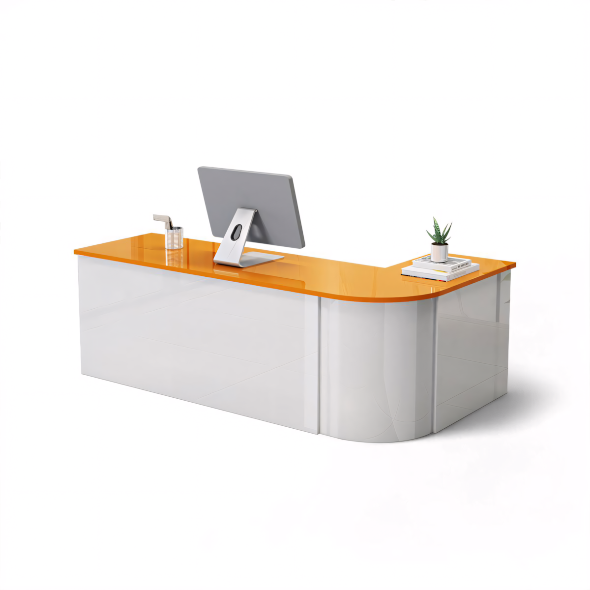 Lacquered Sleek Company With Corner Reception Desk Counter RD-199