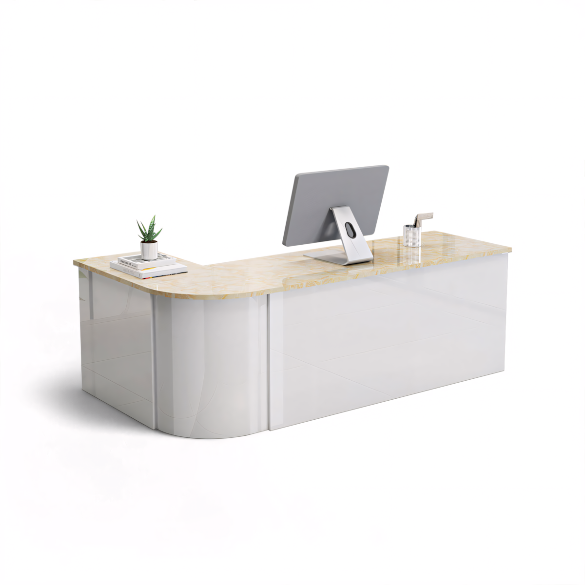 Lacquered Sleek Company With Corner Reception Desk Counter RD-199