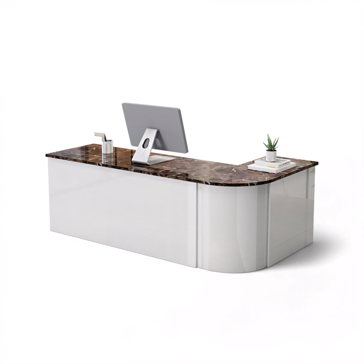 Lacquered Sleek Company With Corner Reception Desk Counter RD-199