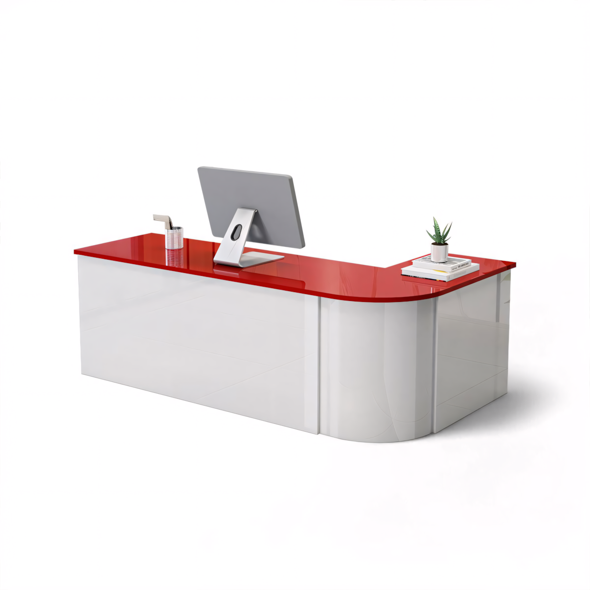 Lacquered Sleek Company With Corner Reception Desk Counter RD-199