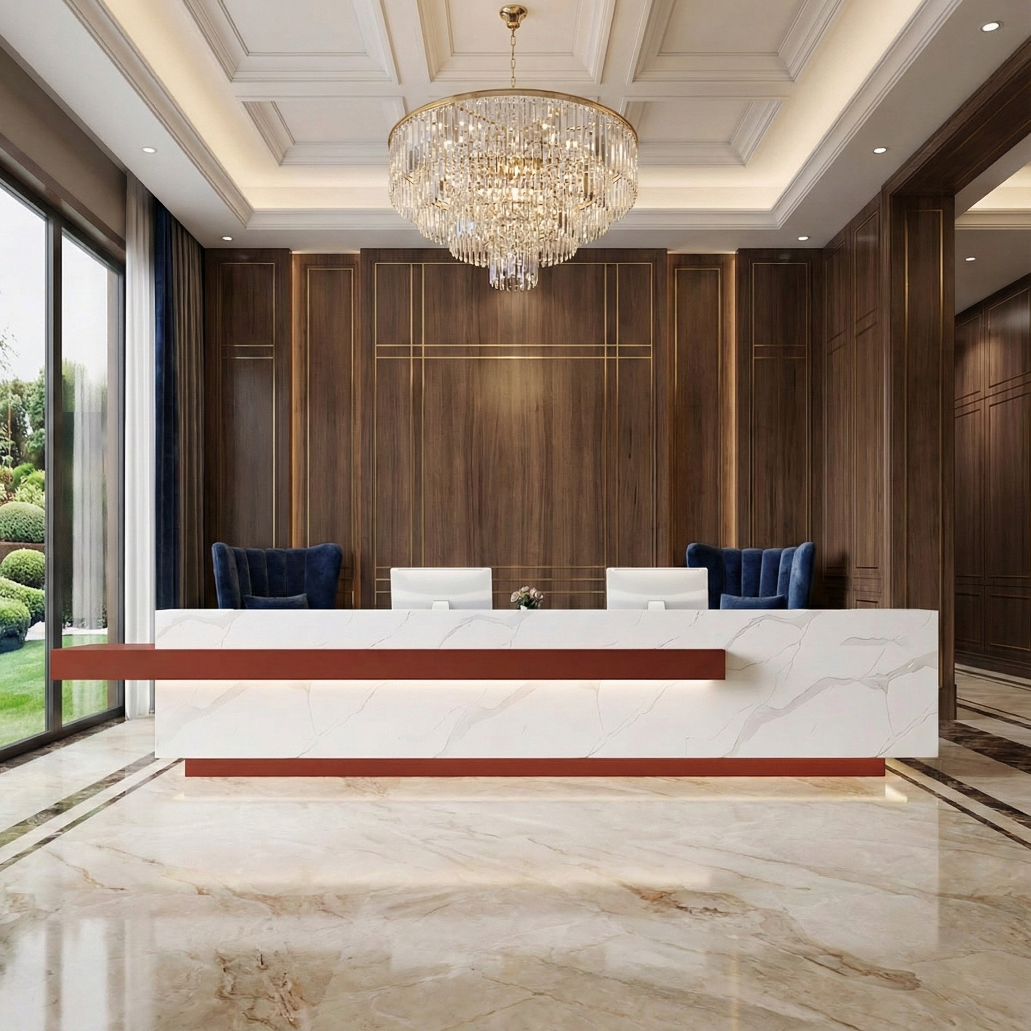 Premium Multi-color Rectangular Multi-Person Front Reception Desk RD-115