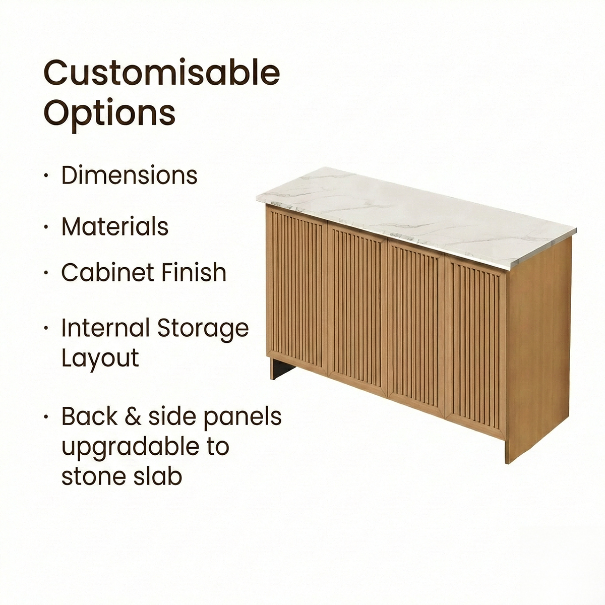 Custom Outdoor Garden Workbench with Stone Top and Storage OKC-111