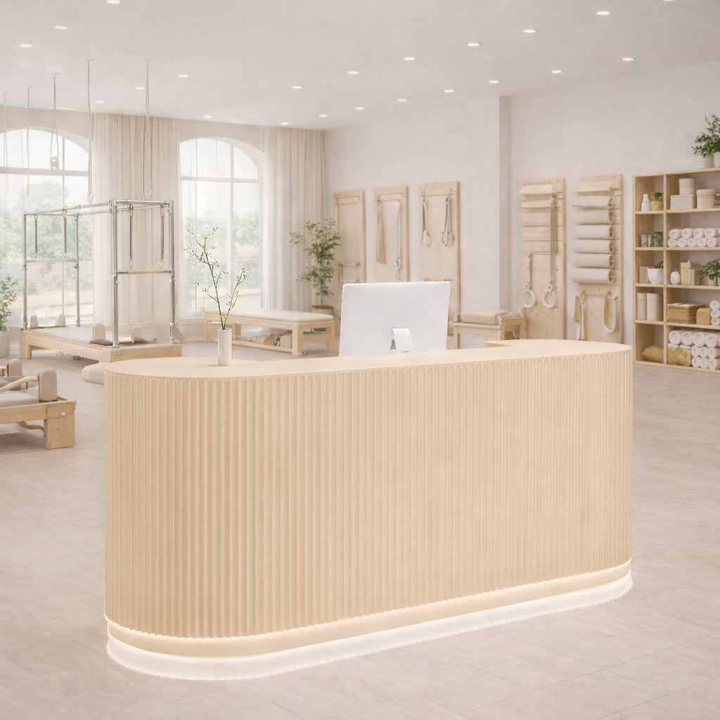 Soft Cream Luxury Reception Desk for Hotels, Boutiques & Salons RD-149