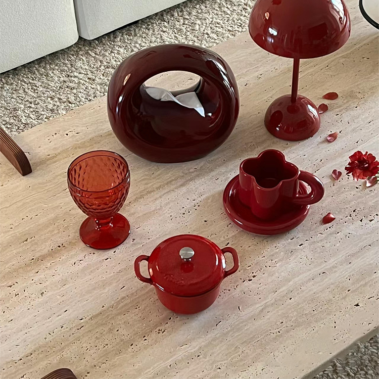 Interlocking Wood Design Sculptural Travertine Coffee Table CT-105