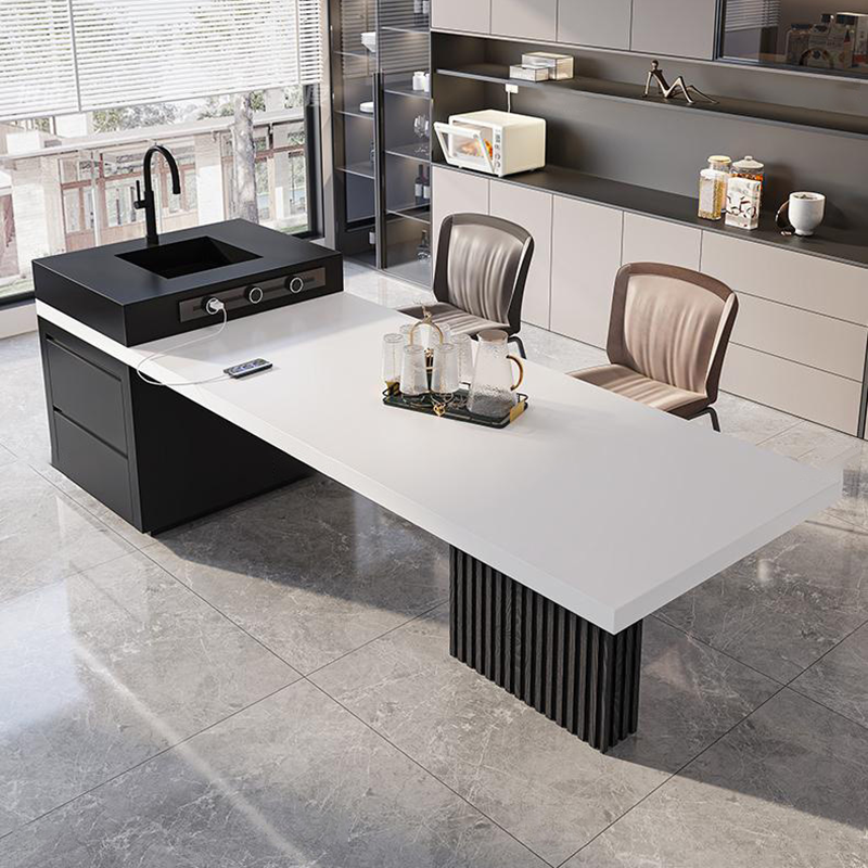 Modern Minimalist Stone-Top Island Table with Sink IT-116