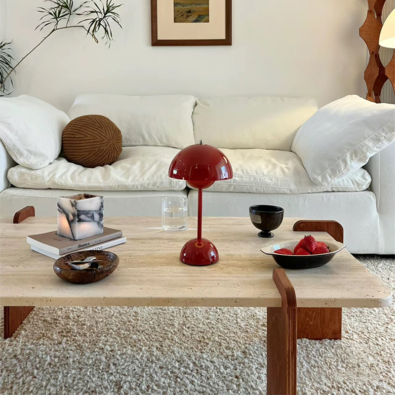 Interlocking Wood Design Sculptural Travertine Coffee Table CT-105