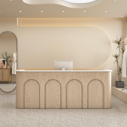 Curved Wood Reception Desk with Arched Panel Design RD-207