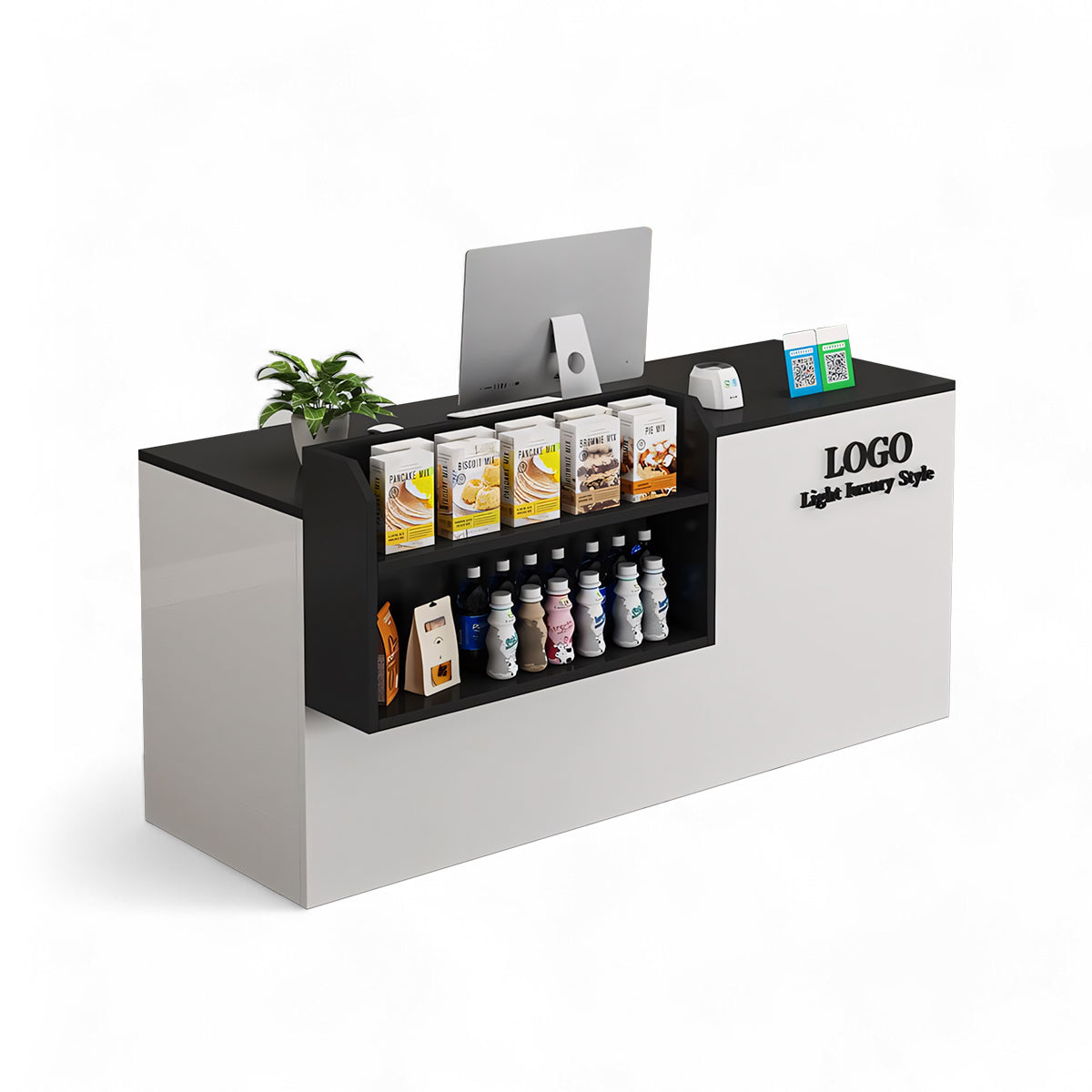 Small Modern Supermarket Counter Clothing Store Reception Desk RD-161