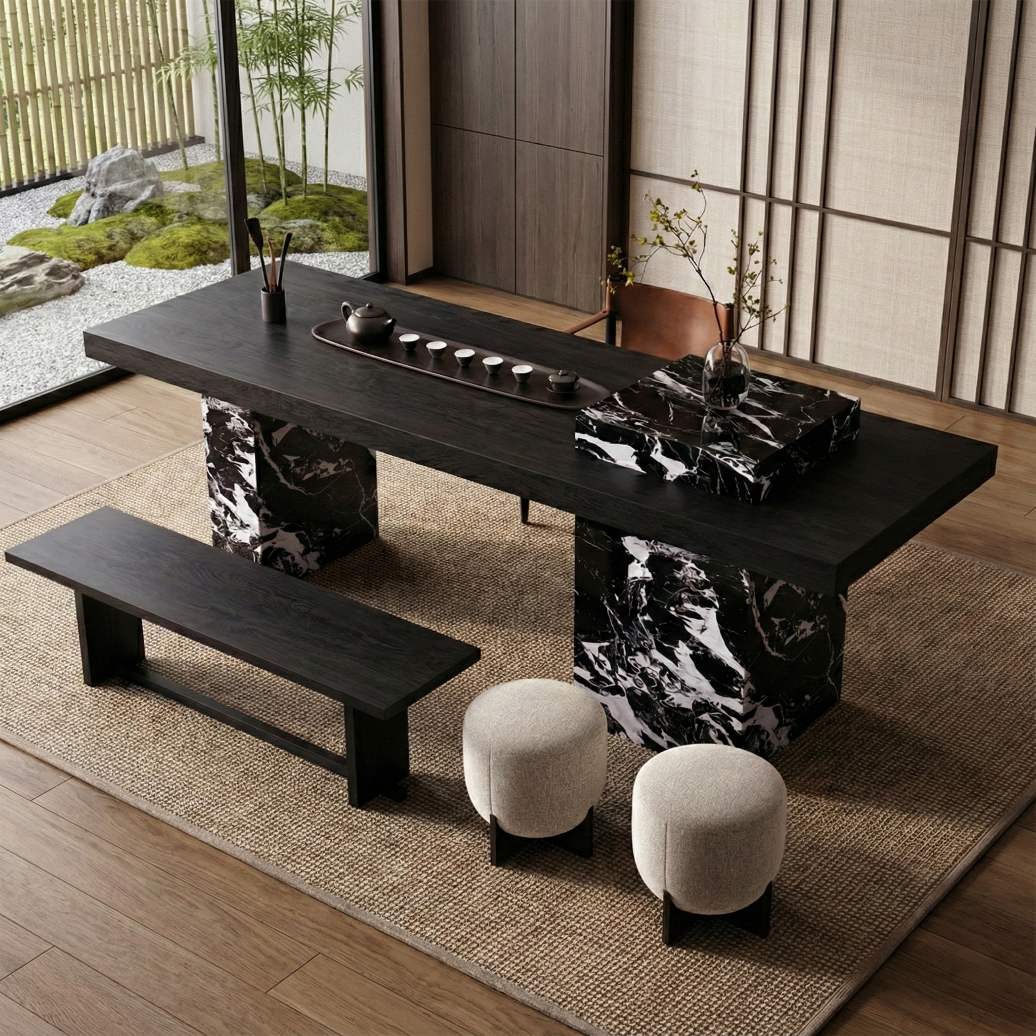 High-End Marble-Patterned Sintered Stone Island Table for Home Use IT-110