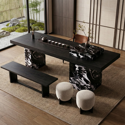 High-End Marble-Patterned Sintered Stone Island Table for Home Use IT-110