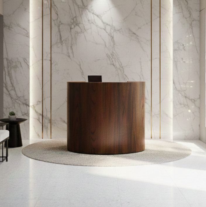 Oval Cashier Small Bar Round Front Desk Reception Desk RD-134