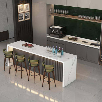 Marble-Patterned Sintered Stone Wall-Mounted Island &amp; Bar Table IT-111