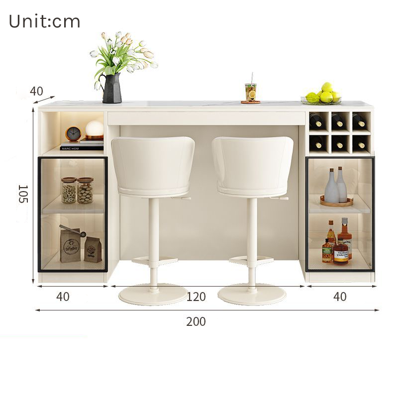 Light Luxury Sintered Stone Console with Wood Divider BC-107