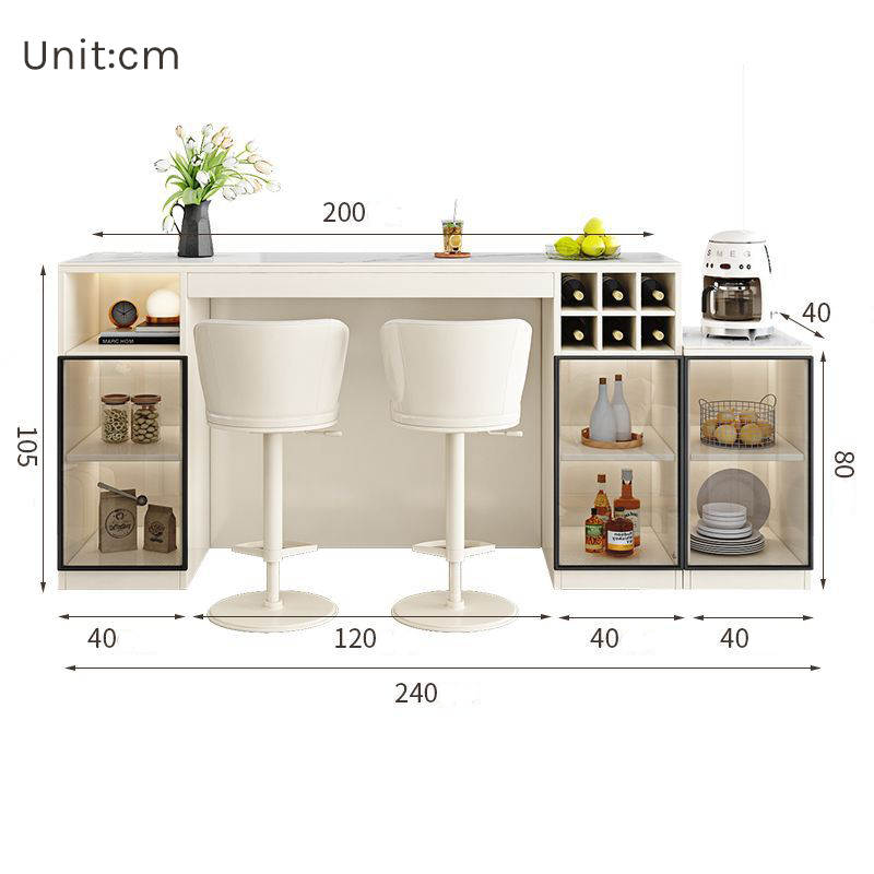 Light Luxury Sintered Stone Console with Wood Divider BC-107