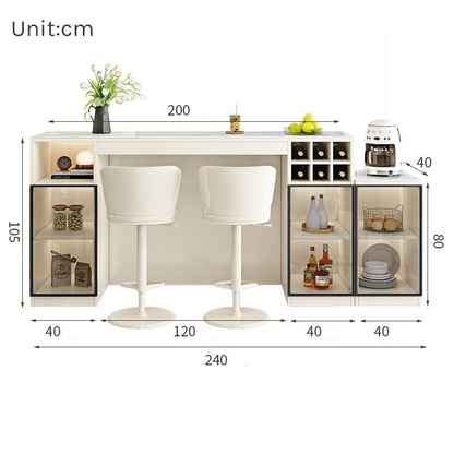 Light Luxury Sintered Stone Console with Wood Divider BC-107