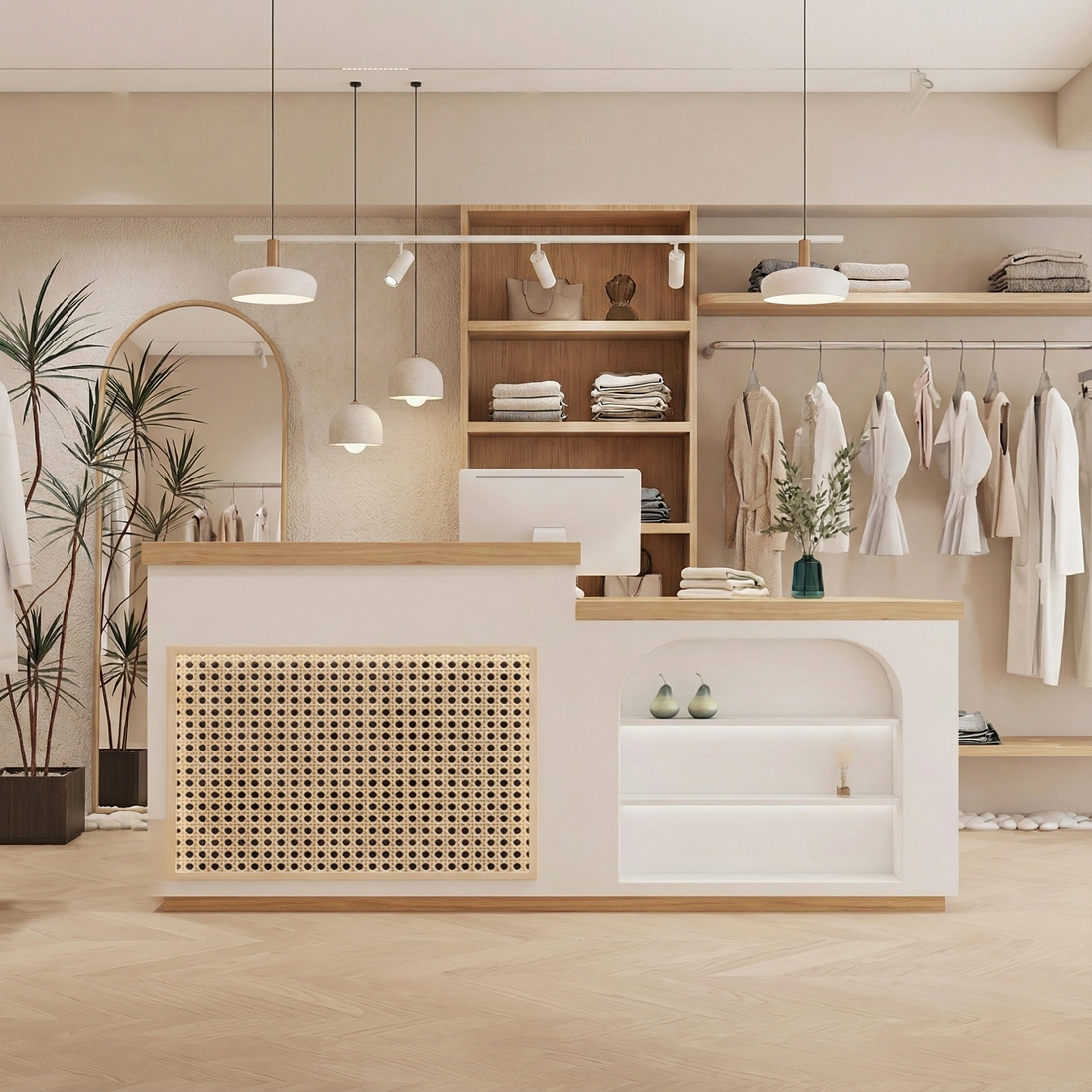 Modern Rattan Woven Reception Desk RD-172