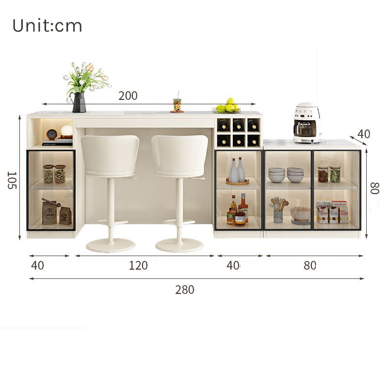 Light Luxury Sintered Stone Console with Wood Divider BC-107