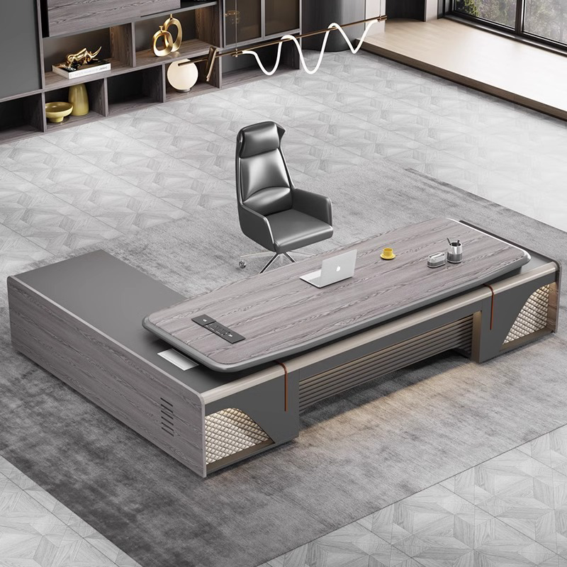 Modern Luxury Executive Desk with Rounded Corners – CEO &amp; Manager Desk ED-028