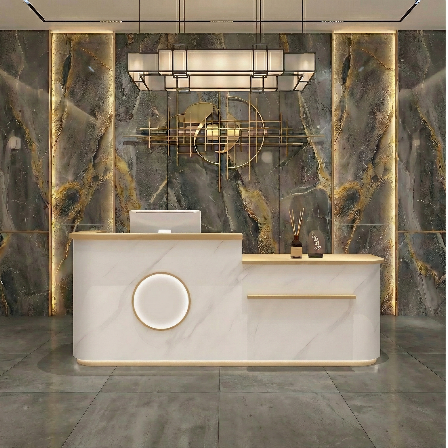 Refined Store Corner Check Out Counter Reception Desk RD-187