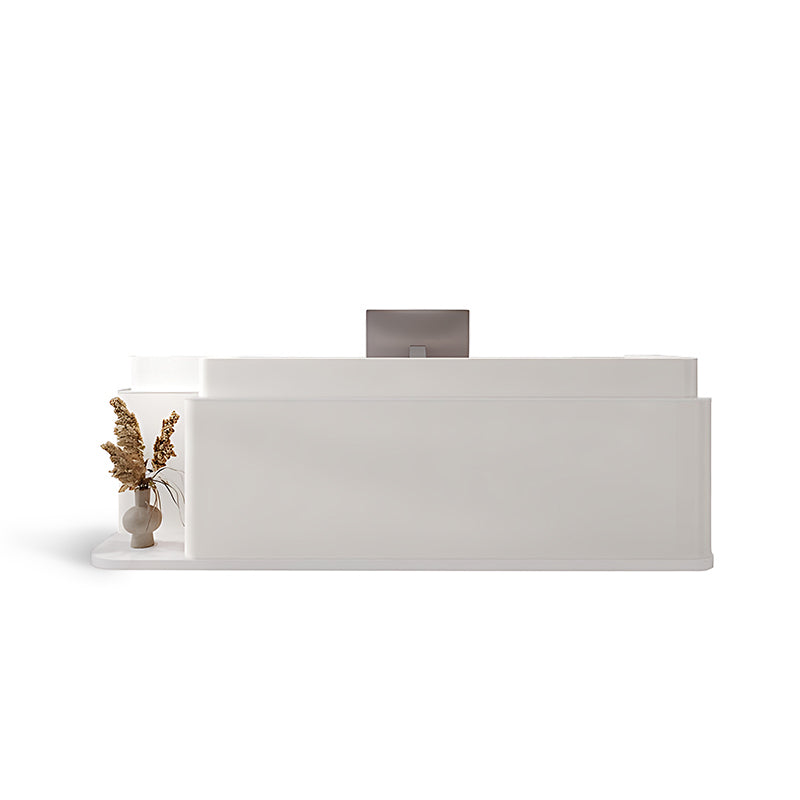 Stylish Rectangular Wood Reception Desk with Filing Cabinets and Drawers RD-165