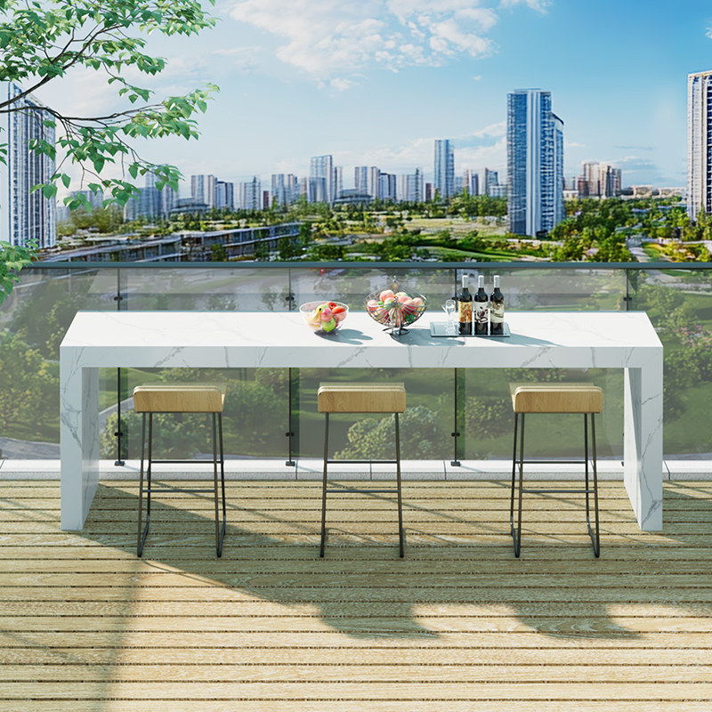 Modern Sintered Stone Outdoor Bar Table – Luxury Alfresco Divider BC-110