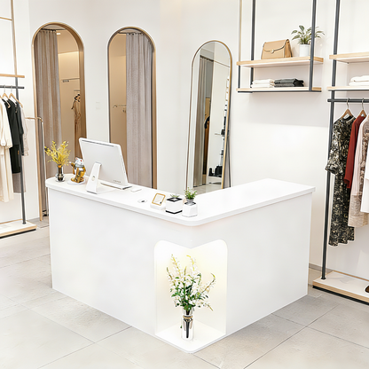 Chic L-Shaped Big Storage Simple Reception Beauty Salon RD-160