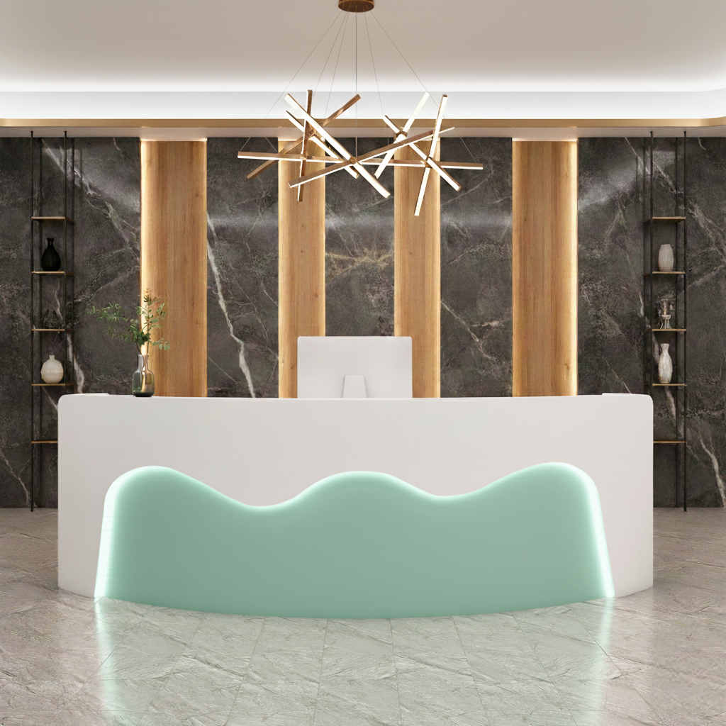 Colorful Wavy Arc-shaped Clothing Stores Beauty Salons Reception Desk RD-174