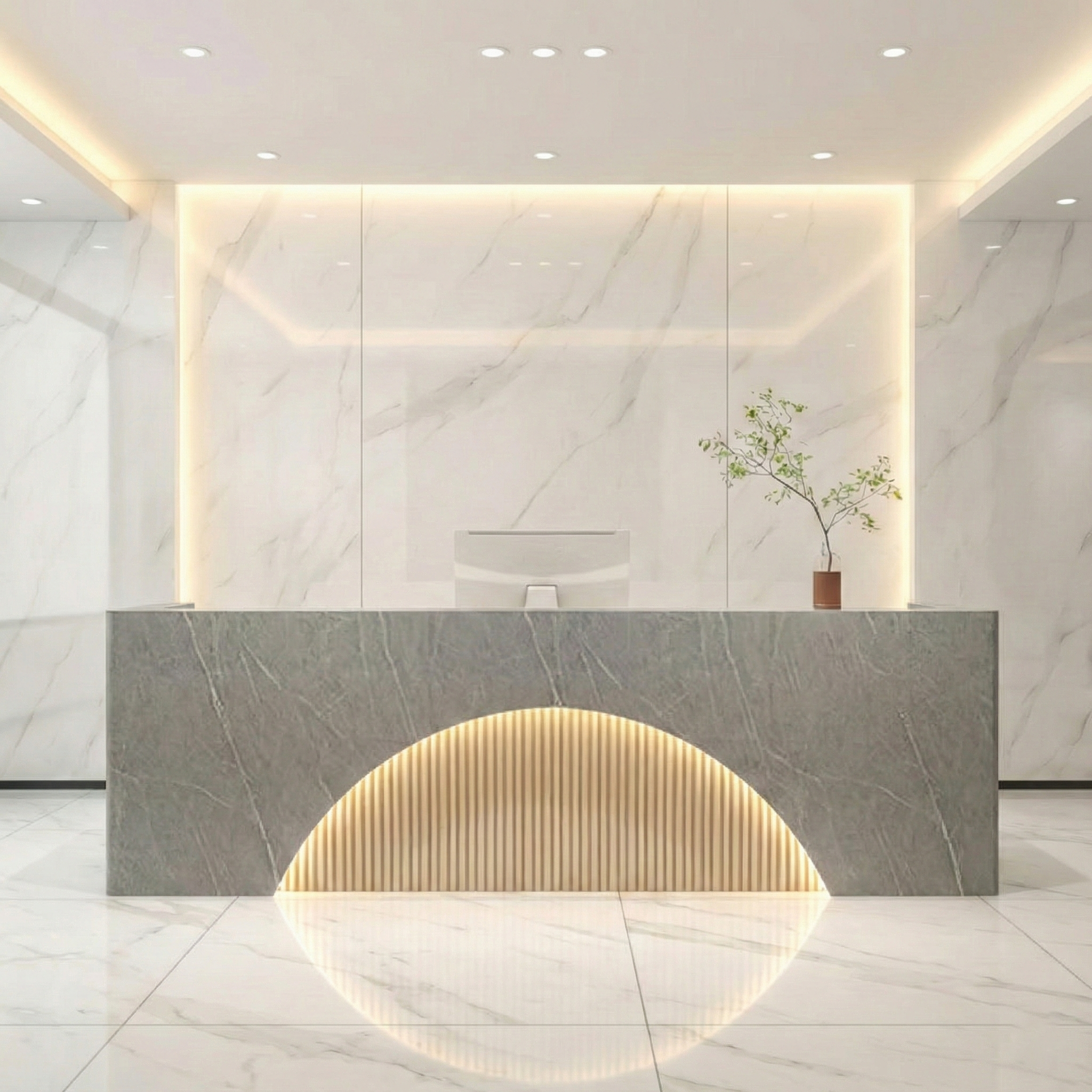 Fully Assembled LED Salon Reception Desk  with Storage RD-121