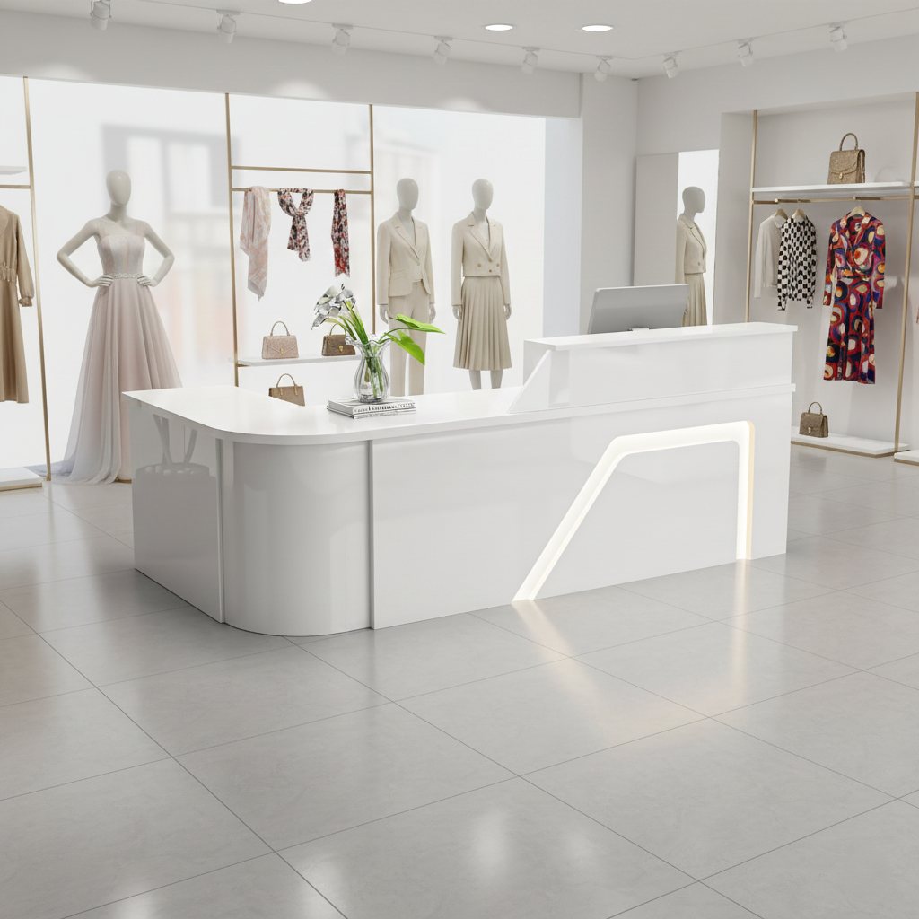 Modern Arc Shape Store Office Supermarket Reception Desk RD-164