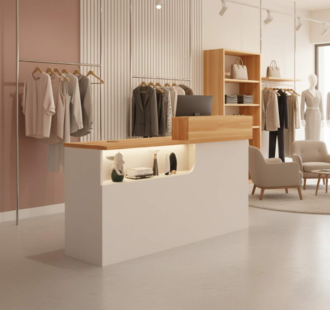 (Stock) Chic Small Check Out Counter For Clothing Store Beauty Salon RD-158